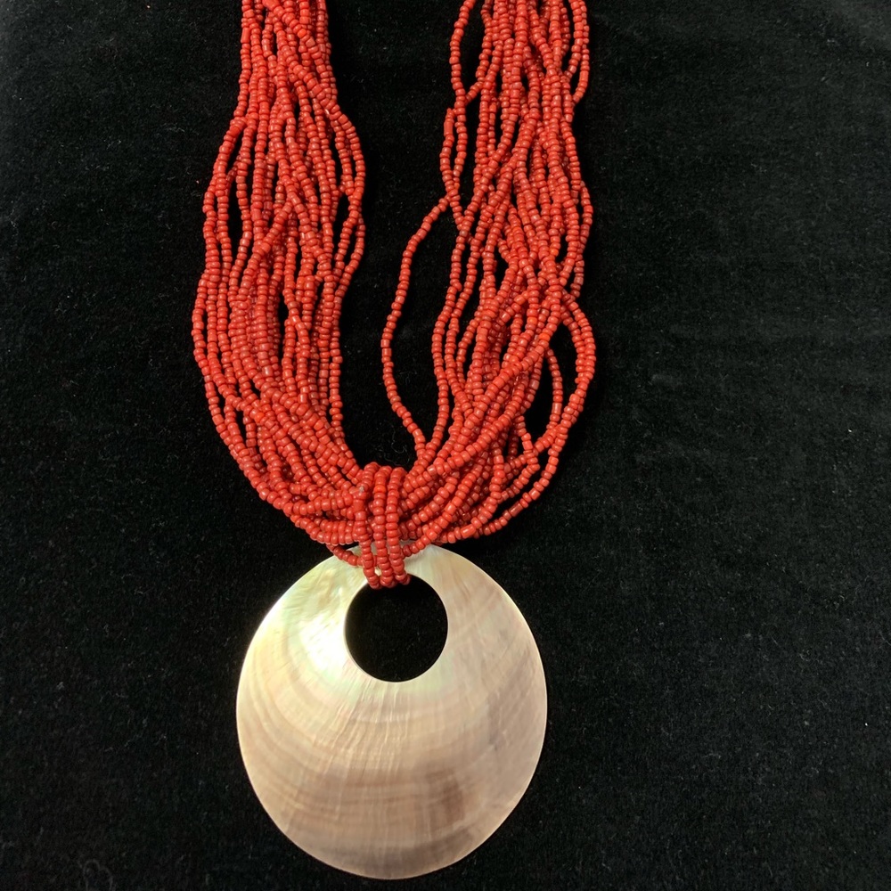 Handmade Multi-strand Red-beads Abalone México